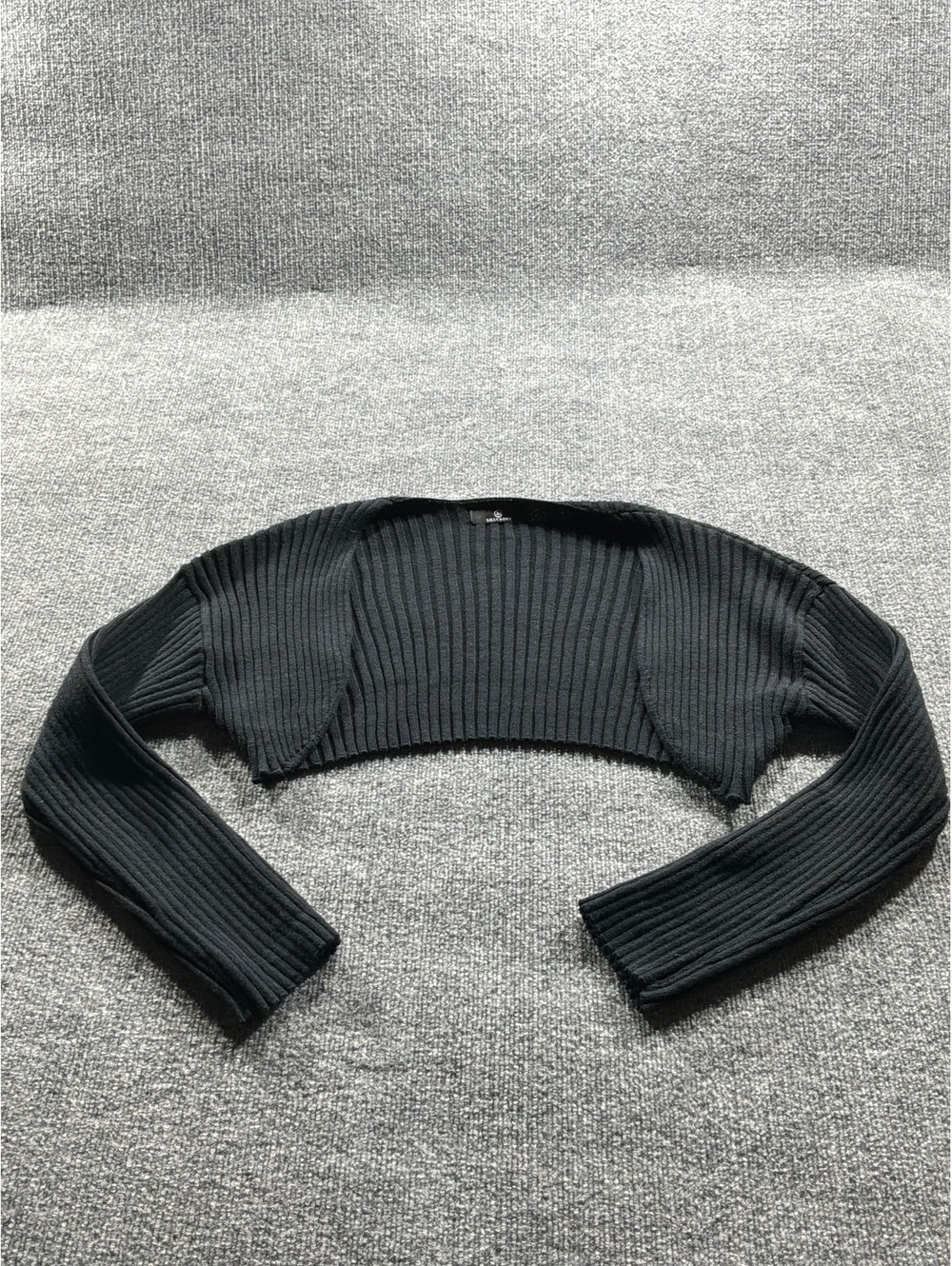 Lillusory Black Ribbed Knit Bolero Shrug Sweater Size Large